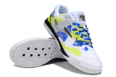 Men's Joma Top Flex IC Indoor & Futsal Low-Tops Football Shoes - White/Blue/Yellow