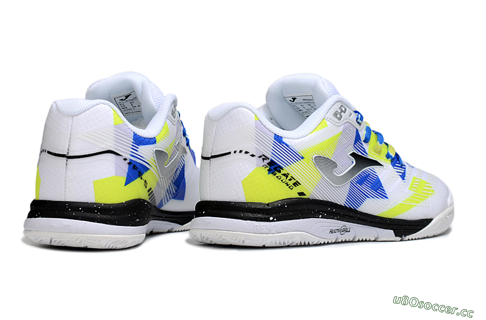 Men's Joma Top Flex IC Indoor & Futsal Low-Tops Football Shoes - White/Blue/Yellow 6