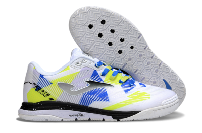 Men's Joma Top Flex IC Indoor & Futsal Low-Tops Football Shoes - White/Blue/Yellow
