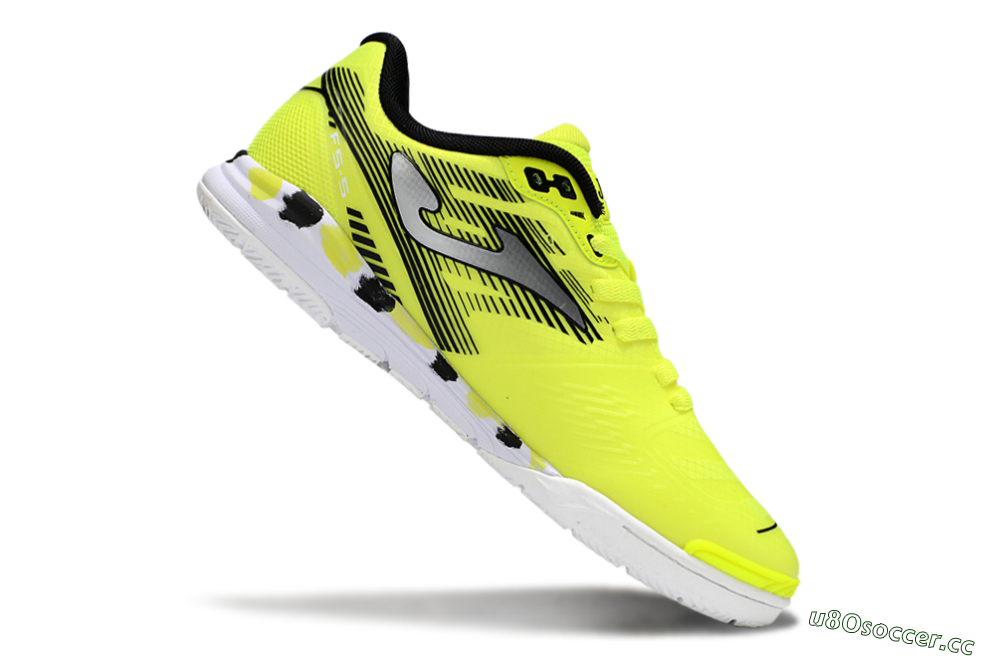 Men's Joma Top Flex IC Indoor & Futsal Low-Tops Football Shoes - Yellow/Silver/Black 4