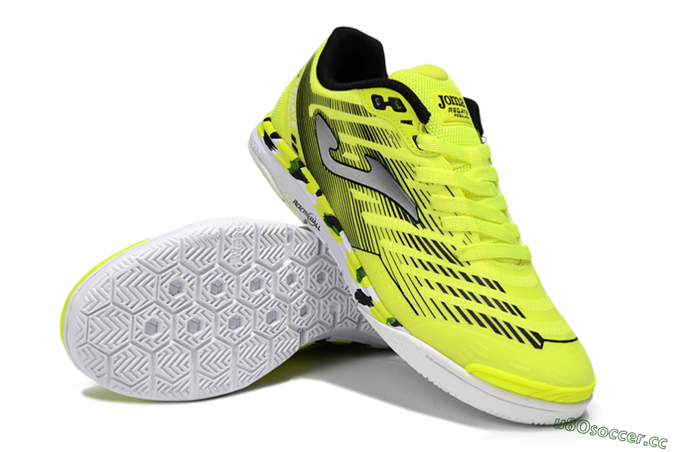 Men's Joma Top Flex IC Indoor & Futsal Low-Tops Football Shoes - Yellow/Silver/Black 3