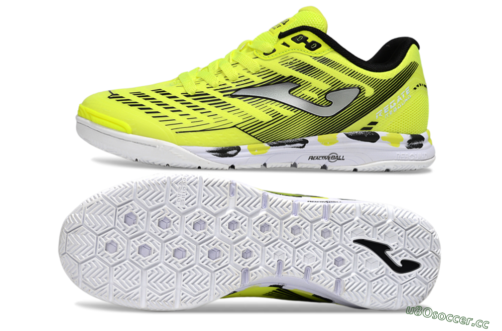 Men's Joma Top Flex IC Indoor & Futsal Low-Tops Football Shoes - Yellow/Silver/Black 1