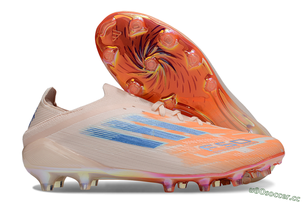 Men's Adidas F50 Elite FG Firm Ground Low-Tops Football Boots - Pink/Orange/Blue 2