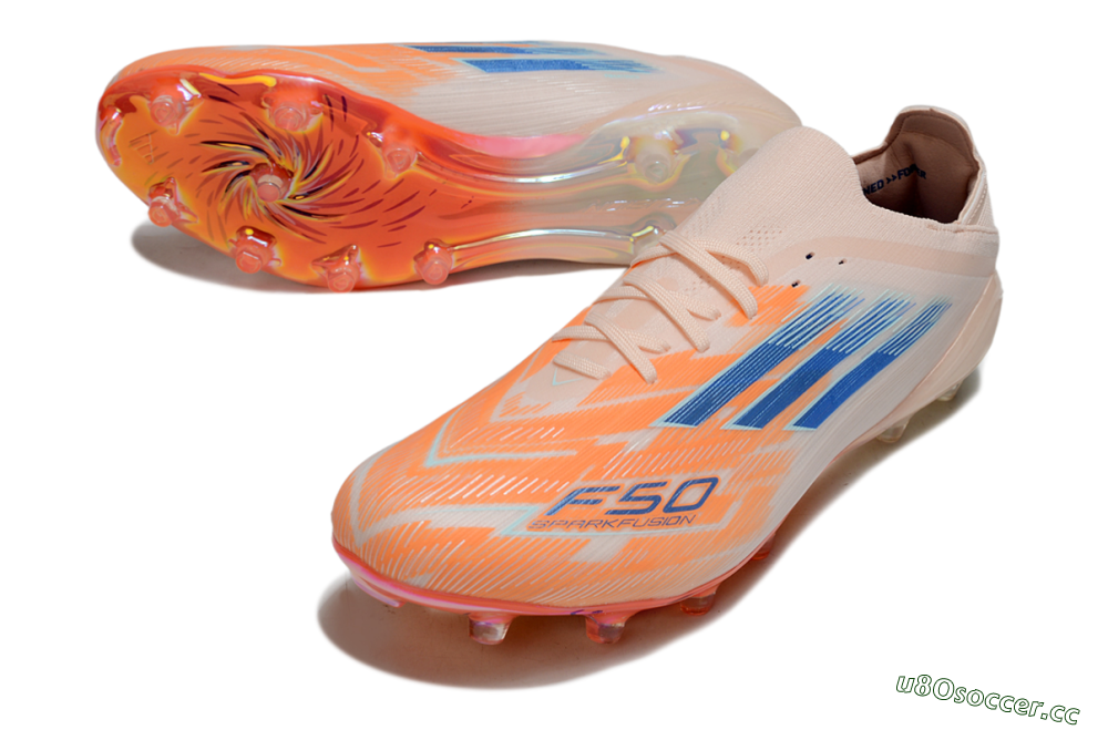 Men's Adidas F50 Elite FG Firm Ground Low-Tops Football Boots - Pink/Orange/Blue 3