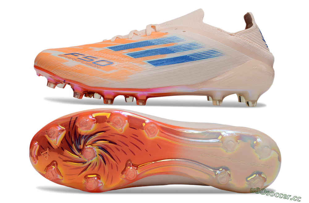 Men's Adidas F50 Elite FG Firm Ground Low-Tops Football Boots - Pink/Orange/Blue 1