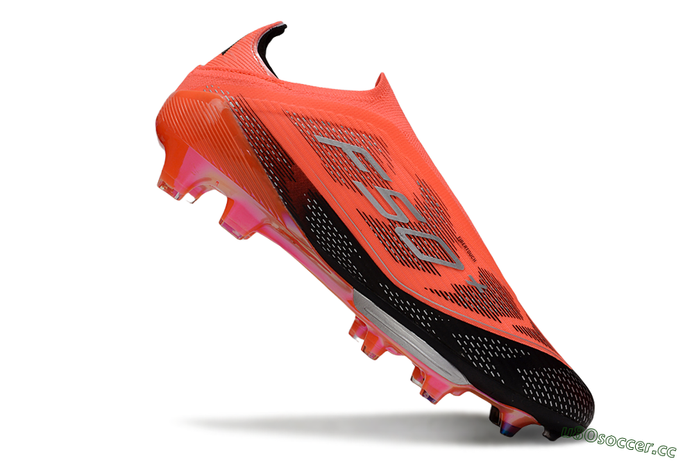 Unisex Adidas F50+ Elite Lightstrike Pro Laceless FG Firm Ground Low-Tops Football Boots - Red/Black/Silver 5
