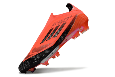 Unisex Adidas F50+ Elite Lightstrike Pro Laceless FG Firm Ground Low-Tops Football Boots - Red/Black/Silver
