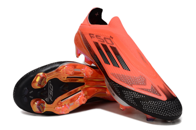 Unisex Adidas F50+ Elite Lightstrike Pro Laceless FG Firm Ground Low-Tops Football Boots - Red/Black/Silver