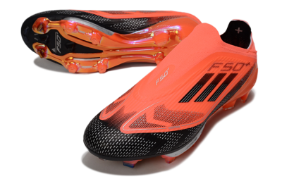 Unisex Adidas F50+ Elite Lightstrike Pro Laceless FG Firm Ground Low-Tops Football Boots - Red/Black/Silver