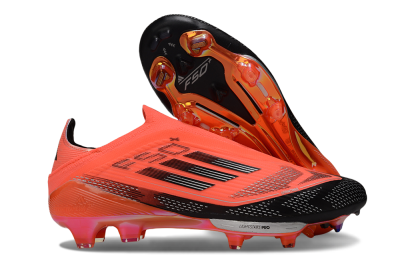 Unisex Adidas F50+ Elite Lightstrike Pro Laceless FG Firm Ground Low-Tops Football Boots - Red/Black/Silver