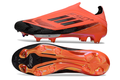 Unisex Adidas F50+ Elite Lightstrike Pro Laceless FG Firm Ground Low-Tops Football Boots - Red/Black/Silver