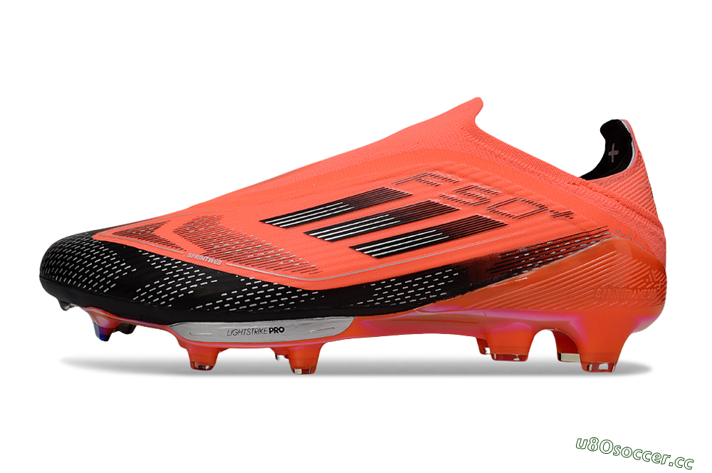 Unisex Adidas F50+ Elite Lightstrike Pro Laceless FG Firm Ground Low-Tops Football Boots - Red/Black/Silver 0