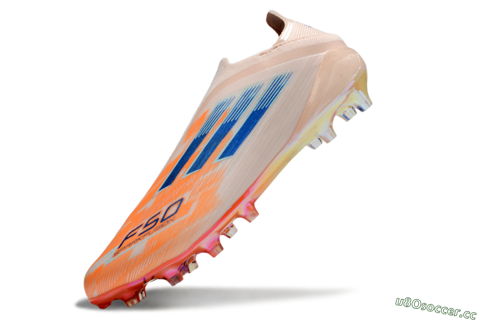 Men's Adidas F50 Elite Laceless FG Firm Ground Low-Tops Football Boots - Pink/Orange/Blue 5