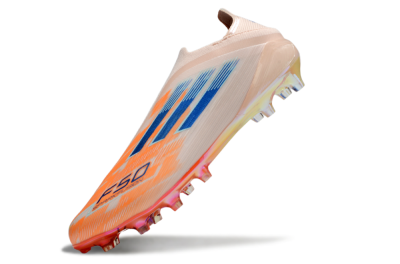 Men's Adidas F50 Elite Laceless FG Firm Ground Low-Tops Football Boots - Pink/Orange/Blue