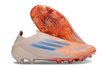 Men's Adidas F50 Elite Laceless FG Firm Ground Low-Tops Football Boots - Pink/Orange/Blue