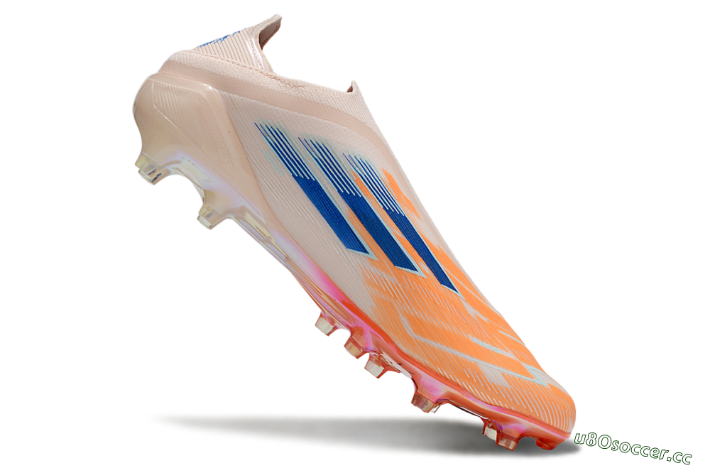 Men's Adidas F50 Elite Laceless FG Firm Ground Low-Tops Football Boots - Pink/Orange/Blue 4
