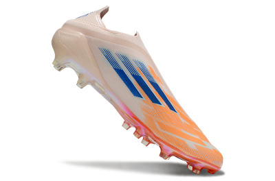 Men's Adidas F50 Elite Laceless FG Firm Ground Low-Tops Football Boots - Pink/Orange/Blue