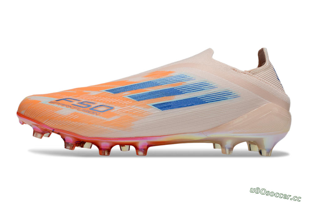 Men's Adidas F50 Elite Laceless FG Firm Ground Low-Tops Football Boots - Pink/Orange/Blue 0