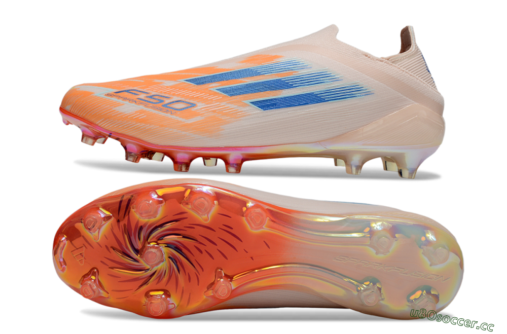 Men's Adidas F50 Elite Laceless FG Firm Ground Low-Tops Football Boots - Pink/Orange/Blue 1