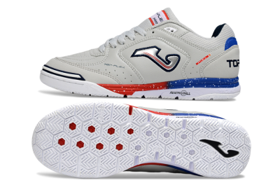 Men's Joma Top Flex IC Indoor & Futsal Low-Tops Football Shoes - Grey/Blue/Silver