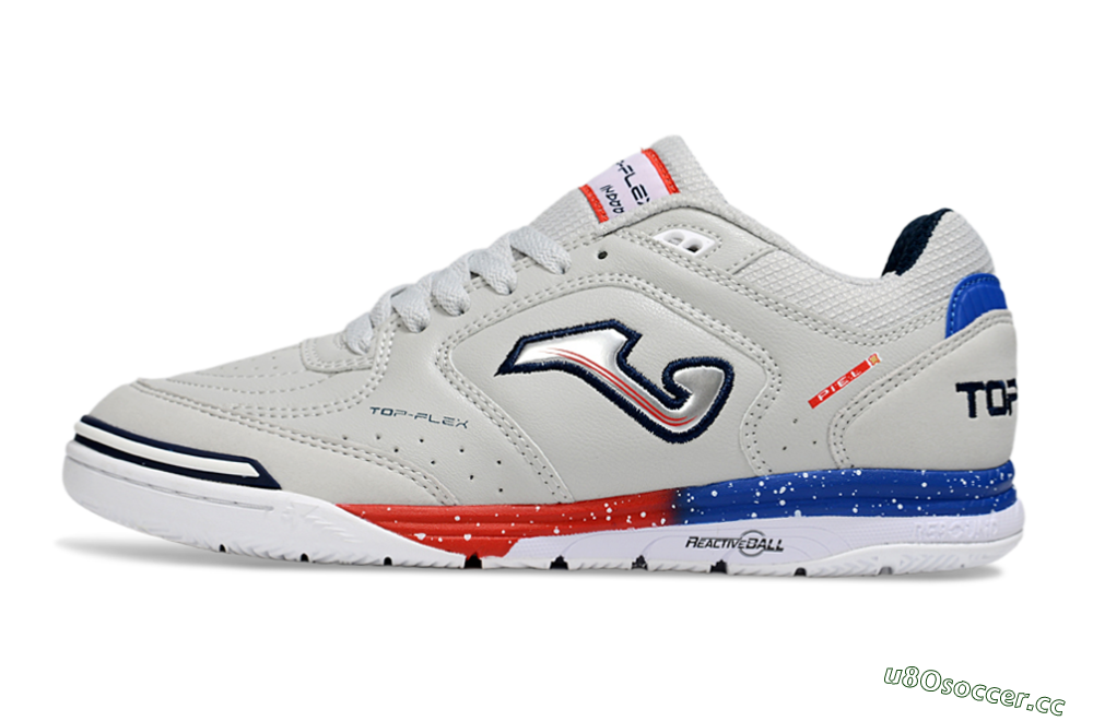 Men's Joma Top Flex IC Indoor & Futsal Low-Tops Football Shoes - Grey/Blue/Silver 0
