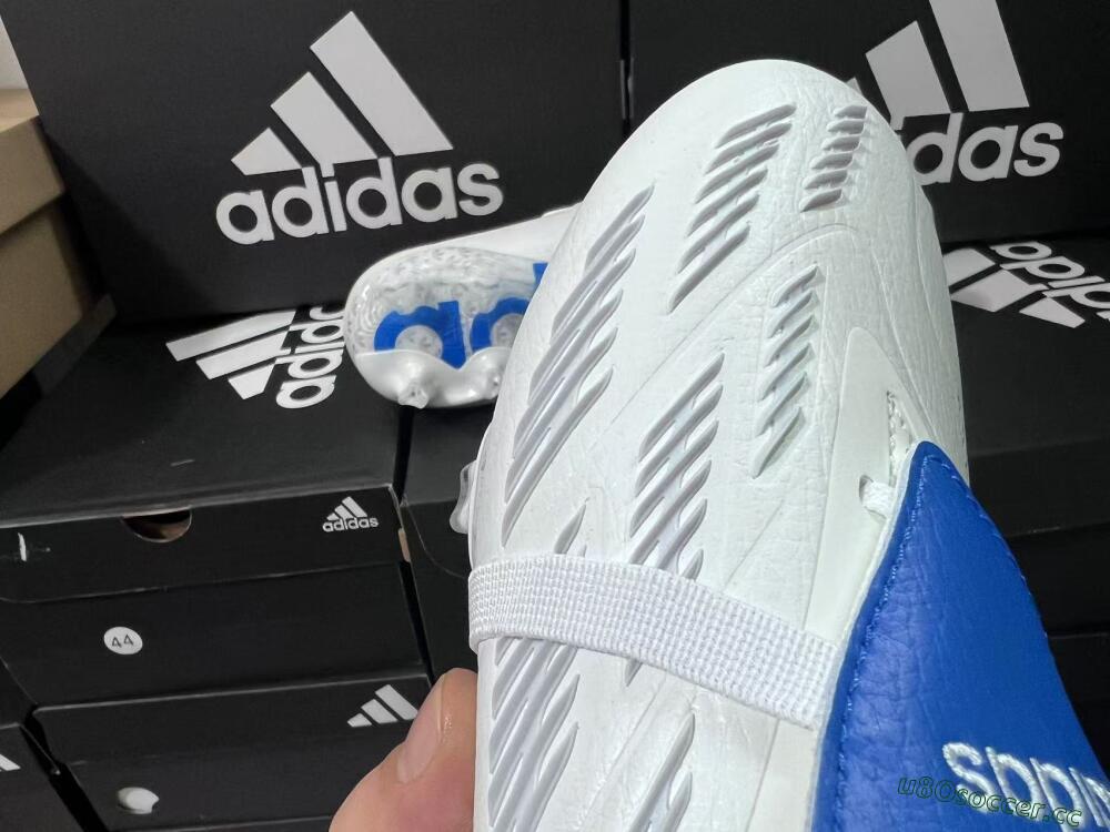 Men's Adidas Predator Elite Foldover Tongue FG Firm Ground Low-Tops Football Boots - Beige/White/Blue