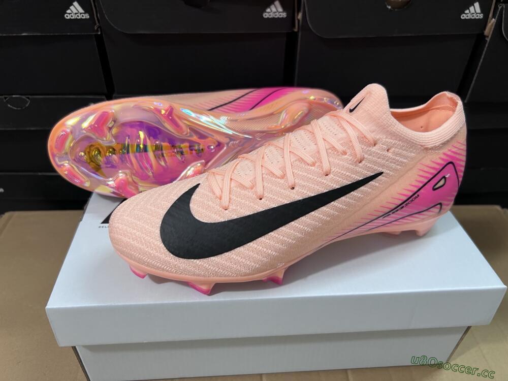 Unisex Nike Air Zoom Mercurial Vapor 16 Elite FG Firm Ground Low-Tops Football Boots - Pink/Black/Gold