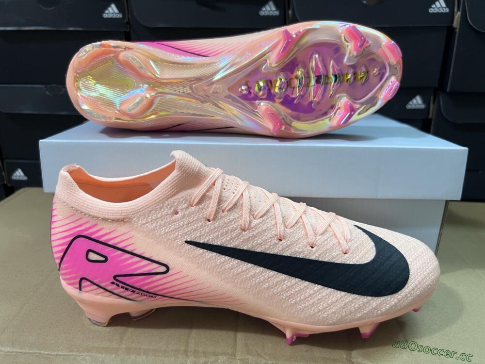 Unisex Nike Air Zoom Mercurial Vapor 16 Elite FG Firm Ground Low-Tops Football Boots - Pink/Black/Gold