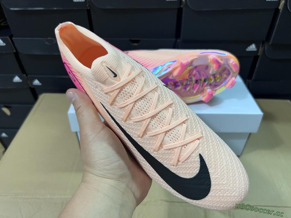 Unisex Nike Air Zoom Mercurial Vapor 16 Elite FG Firm Ground Low-Tops Football Boots - Pink/Black/Gold