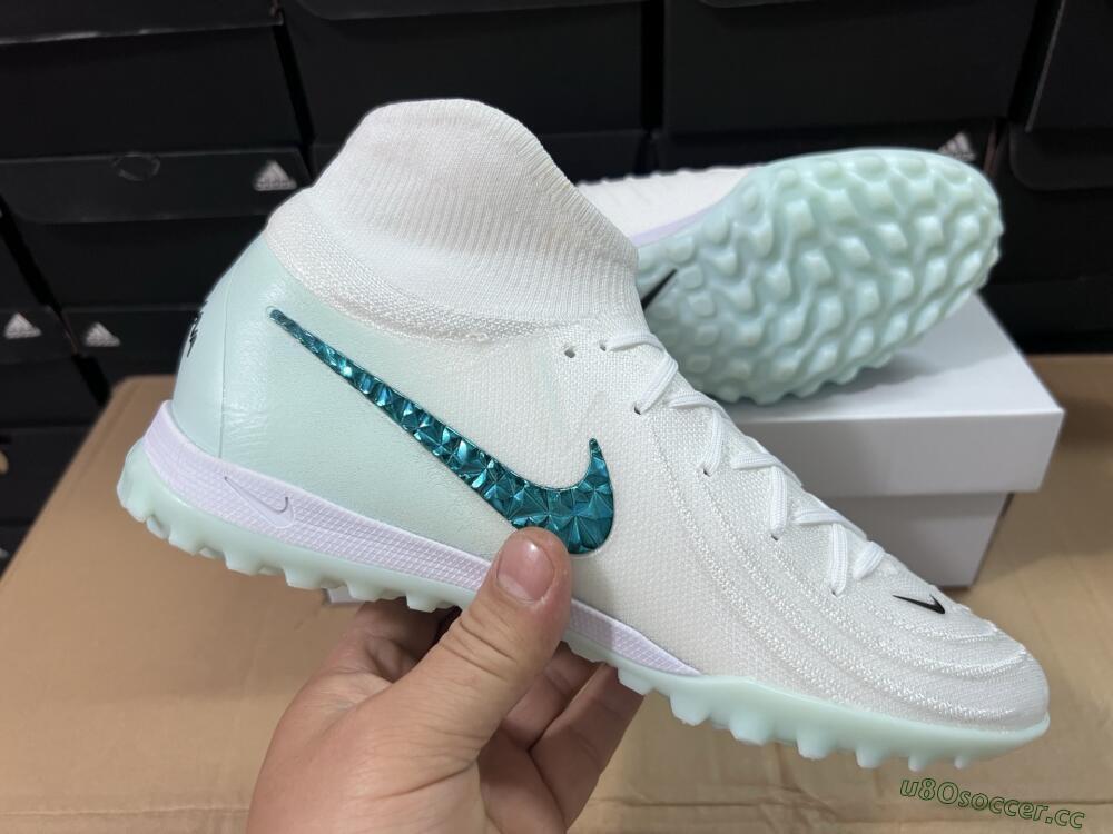 Unisex Nike Phantom Luna Elite TF Artificial Turf High-Tops Football Shoes - Beige/Green
