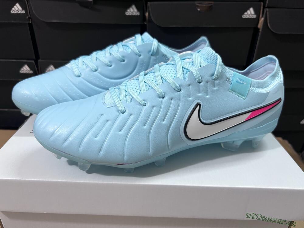 Unisex Nike Tiempo Legend 10 Elite FG Firm Ground Low-Tops Football Boots - Jade/White/Pink