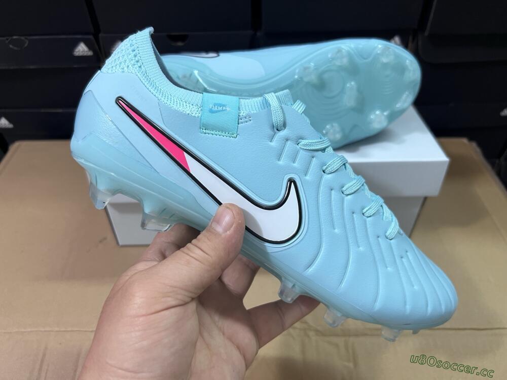 Unisex Nike Tiempo Legend 10 Elite FG Firm Ground Low-Tops Football Boots - Jade/White/Pink