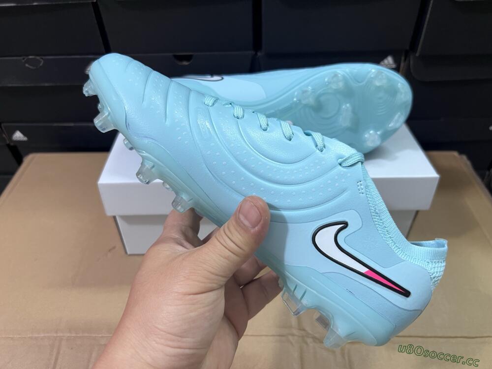 Unisex Nike Tiempo Legend 10 Elite FG Firm Ground Low-Tops Football Boots - Jade/White/Pink