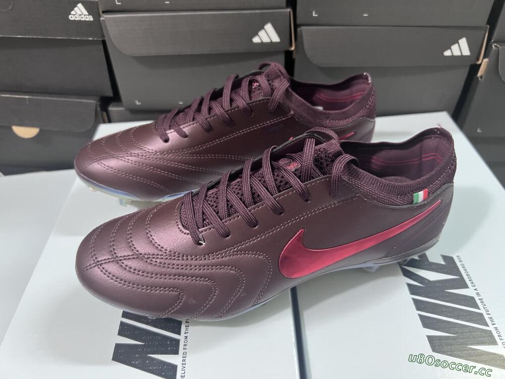 Men's Nike Tiempo Legend 10 Elite FG Firm Ground Low-Tops Football Boots - Red/Gold