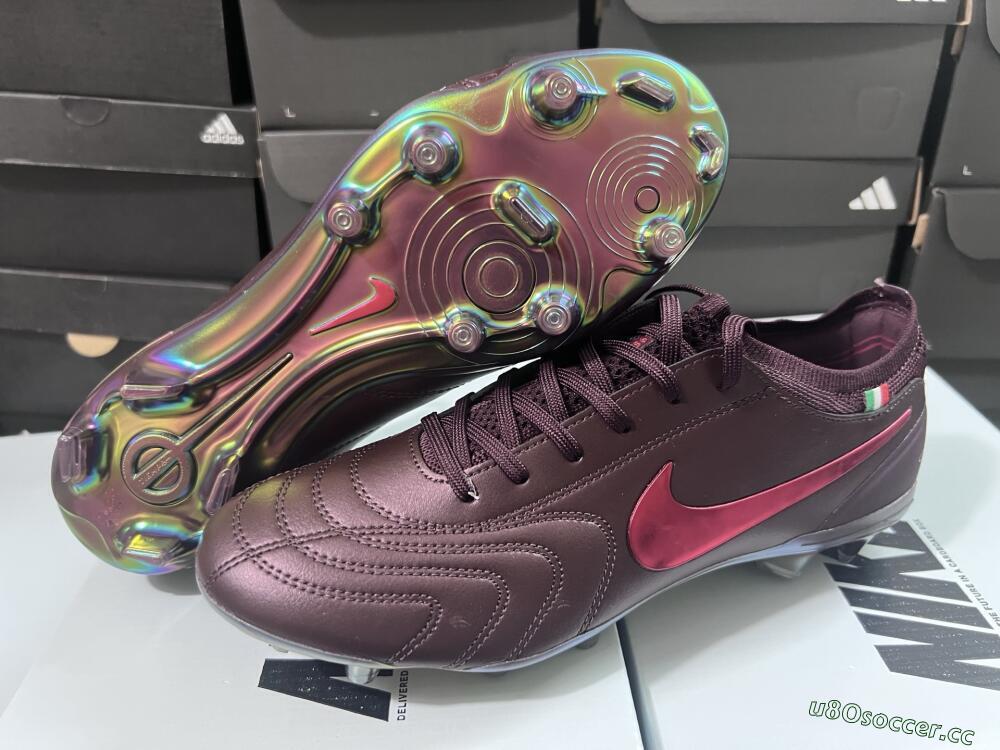 Men's Nike Tiempo Legend 10 Elite FG Firm Ground Low-Tops Football Boots - Red/Gold