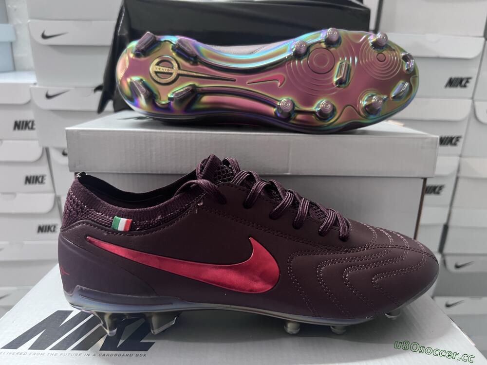 Men's Nike Tiempo Legend 10 Elite FG Firm Ground Low-Tops Football Boots - Red/Gold