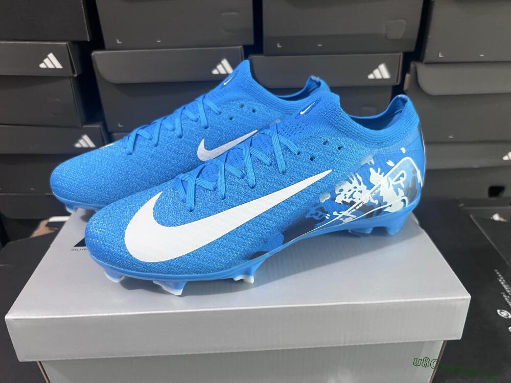 Unisex Nike Air Zoom Mercurial Vapor 16 Elite FG Firm Ground Low-Tops Football Boots - Blue/White/Black