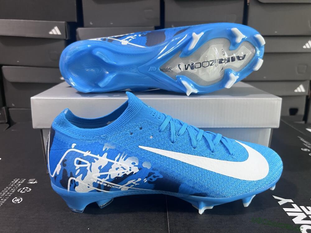 Unisex Nike Air Zoom Mercurial Vapor 16 Elite FG Firm Ground Low-Tops Football Boots - Blue/White/Black