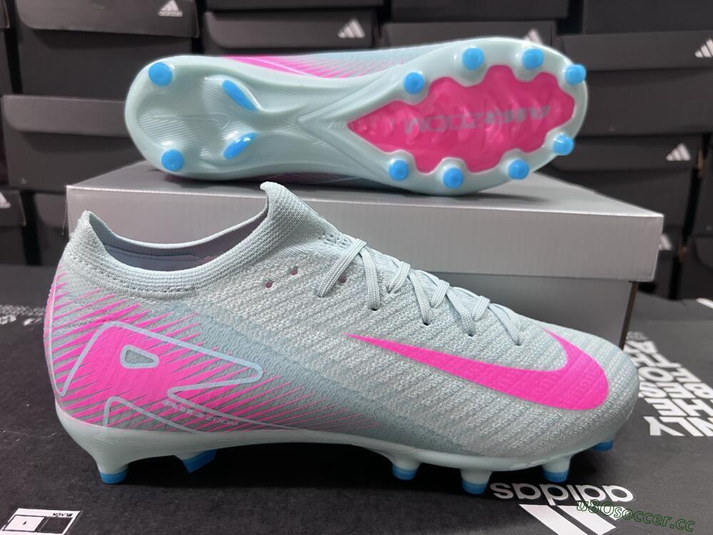 Unisex Nike Air Zoom Mercurial Vapor 16 Elite AG Artificial Grass Low-Tops Football Boots - Jade/Pink/White