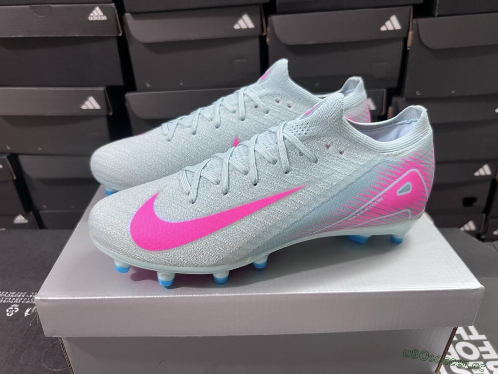 Unisex Nike Air Zoom Mercurial Vapor 16 Elite AG Artificial Grass Low-Tops Football Boots - Jade/Pink/White