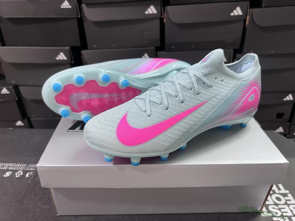 Unisex Nike Air Zoom Mercurial Vapor 16 Elite AG Artificial Grass Low-Tops Football Boots - Jade/Pink/White
