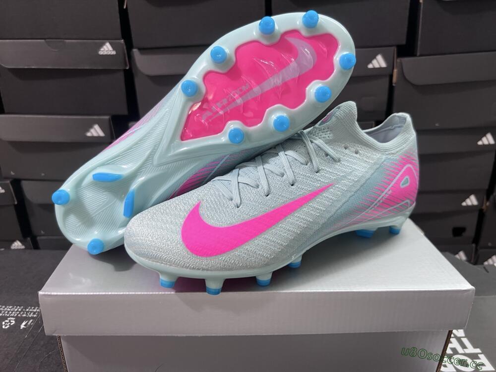 Unisex Nike Air Zoom Mercurial Vapor 16 Elite AG Artificial Grass Low-Tops Football Boots - Jade/Pink/White