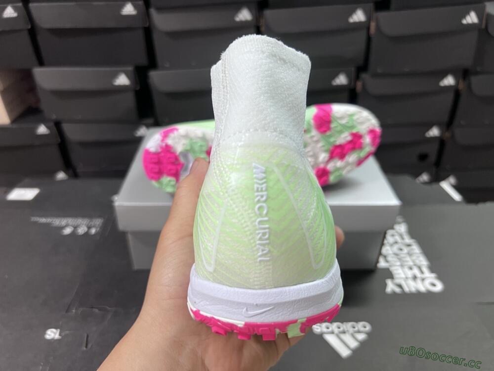 Unisex Nike Air Zoom Mercurial Superfly 10 Elite TF Artificial Turf High-Tops Football Shoes - White/Red/Gold