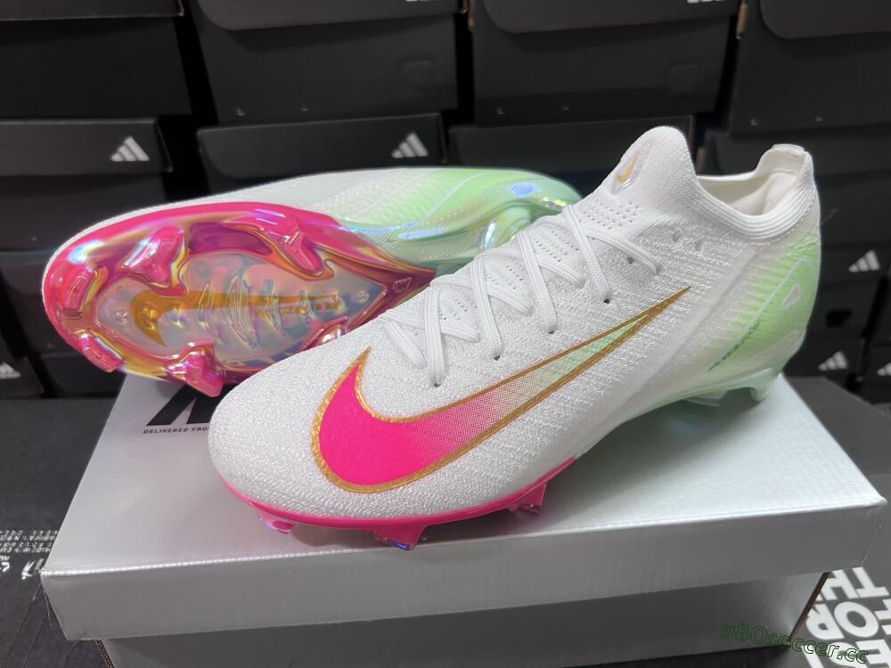 Unisex Nike Air Zoom Mercurial Vapor 16 Elite FG Firm Ground Low-Tops Football Boots - White/Red/Gold