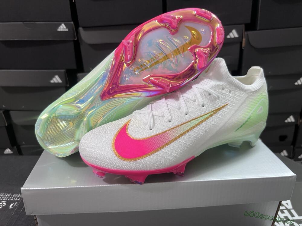 Unisex Nike Air Zoom Mercurial Vapor 16 Elite FG Firm Ground Low-Tops Football Boots - White/Red/Gold