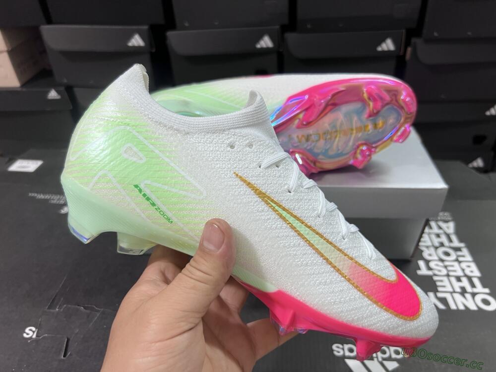 Unisex Nike Air Zoom Mercurial Vapor 16 Elite FG Firm Ground Low-Tops Football Boots - White/Red/Gold