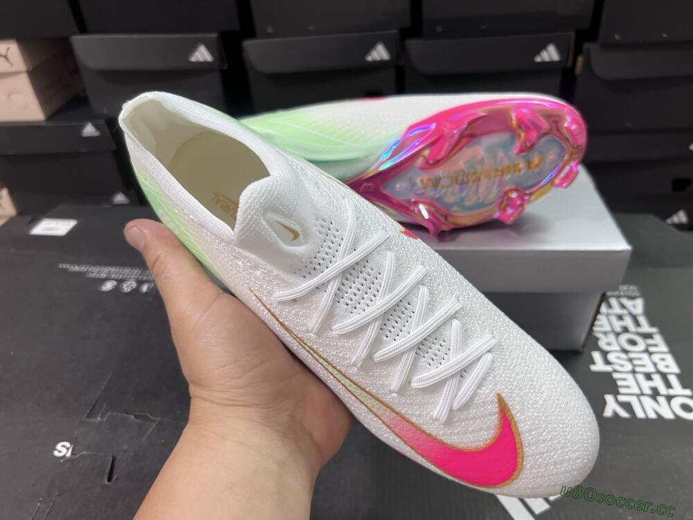 Unisex Nike Air Zoom Mercurial Vapor 16 Elite FG Firm Ground Low-Tops Football Boots - White/Red/Gold