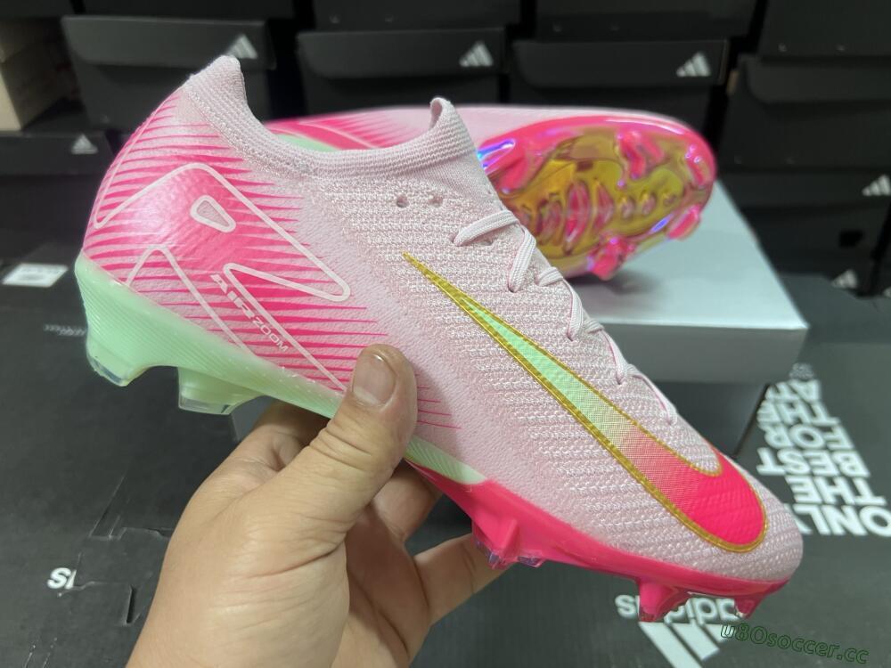 Unisex Nike Air Zoom Mercurial Vapor 16 Elite FG Firm Ground Low-Tops Football Boots - Pink/Red/Gold