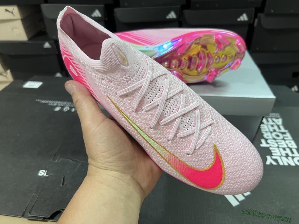 Unisex Nike Air Zoom Mercurial Vapor 16 Elite FG Firm Ground Low-Tops Football Boots - Pink/Red/Gold
