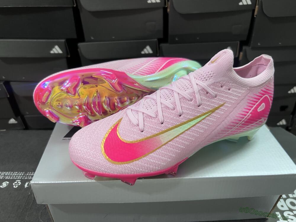 Unisex Nike Air Zoom Mercurial Vapor 16 Elite FG Firm Ground Low-Tops Football Boots - Pink/Red/Gold